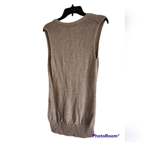 Y2K Ann Taylor Loft Beige Sweater Vest Small EUC - Picture 2 of 3